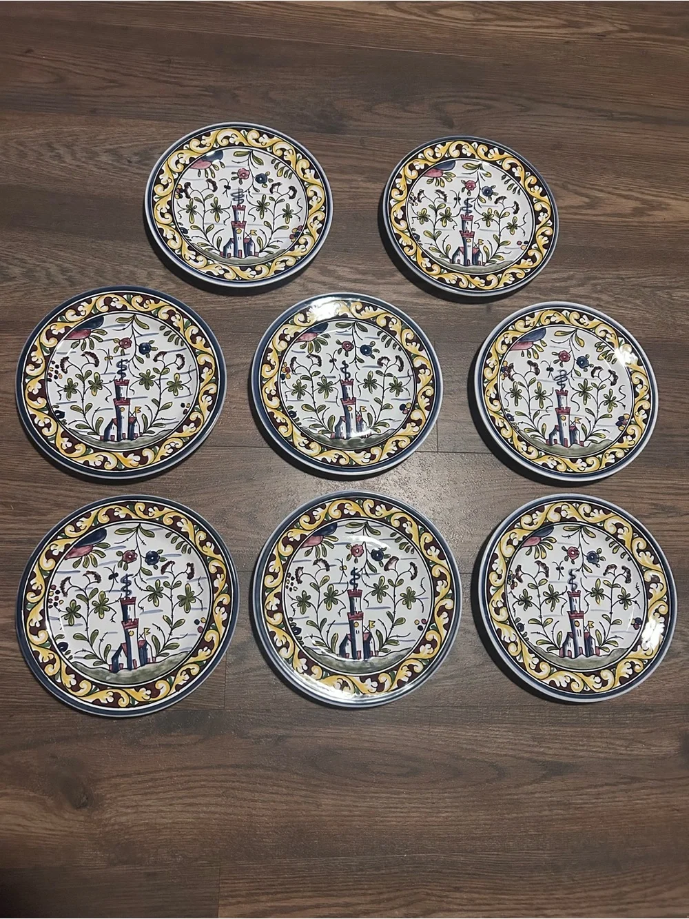 Williams Sonoma Nazari Hand Painted Salad Plates 8” Portugal Provence Set of 8